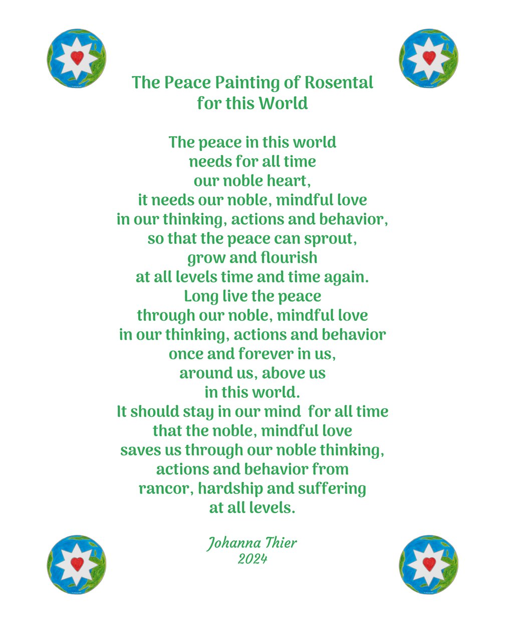 A pintura da paz de Rosental para este mundo de Johanna Thier