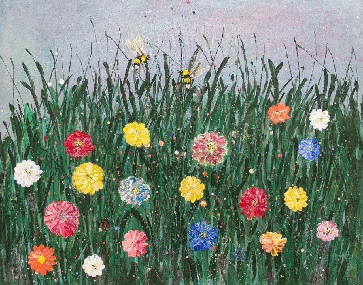 O PRADO DE FLORES COM AS ABELHAS de ManuC.