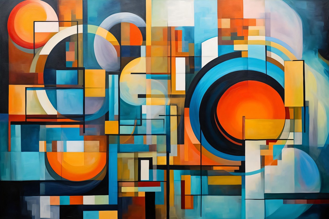 Um desenho em espiral, composição abstrata, harmonia e equilíbrio, impressões em tela grande de F. Abderrahim