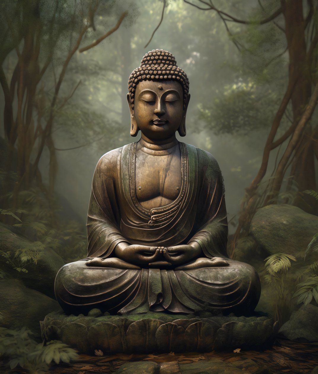 Uma decoração budista espiritual, Meditação pacífica, impressões de arte mural a pedido de F. Abderrahim