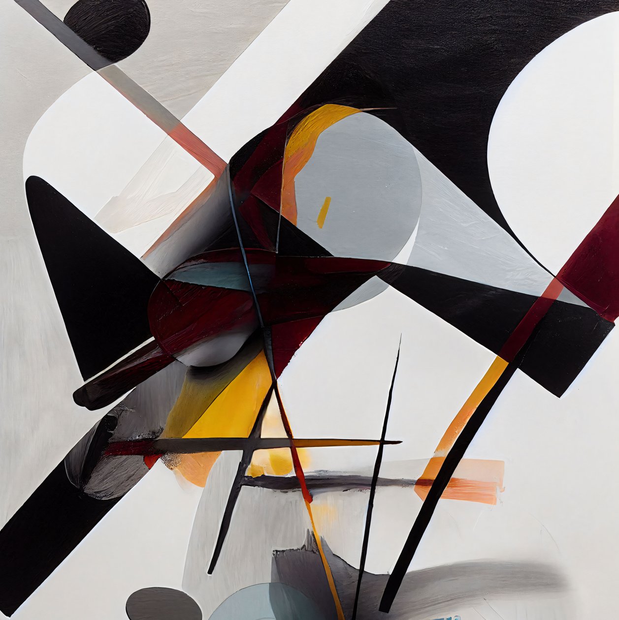 Pincel expressivo, arte de formas abstractas, design criativo, decoração de parede para sala de estar de F. Abderrahim