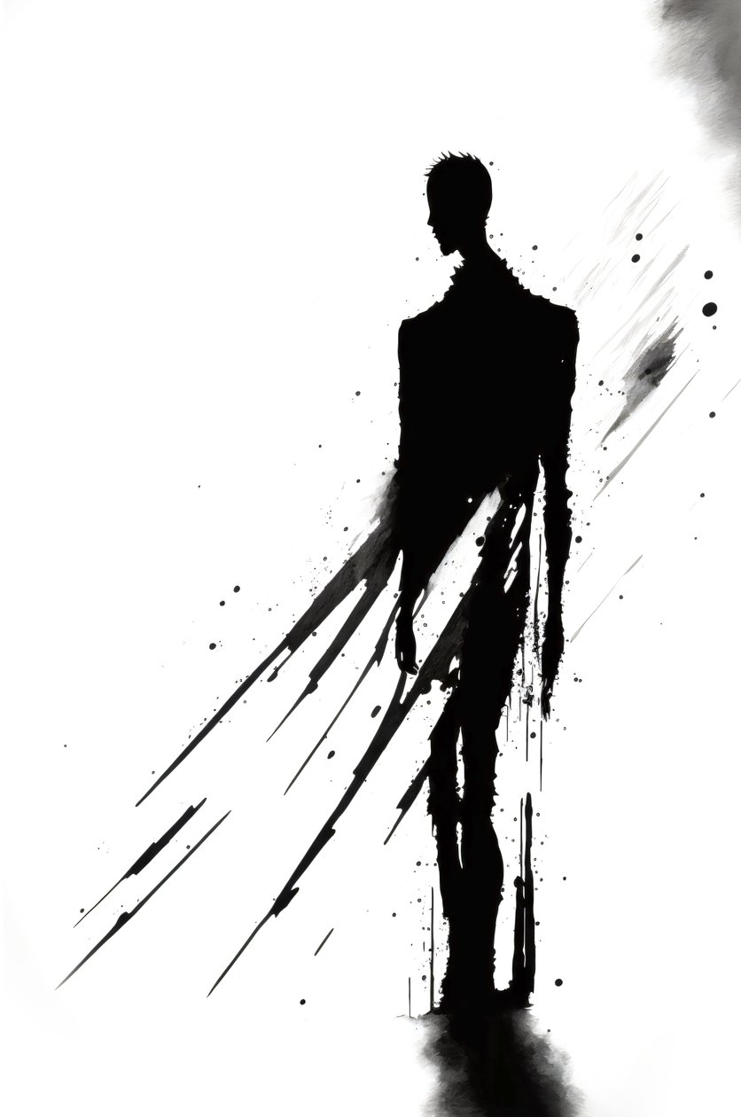 Loneliness poverty depression Abstrato, Arte a preto e branco, impressões para decoração de parede de F. Abderrahim
