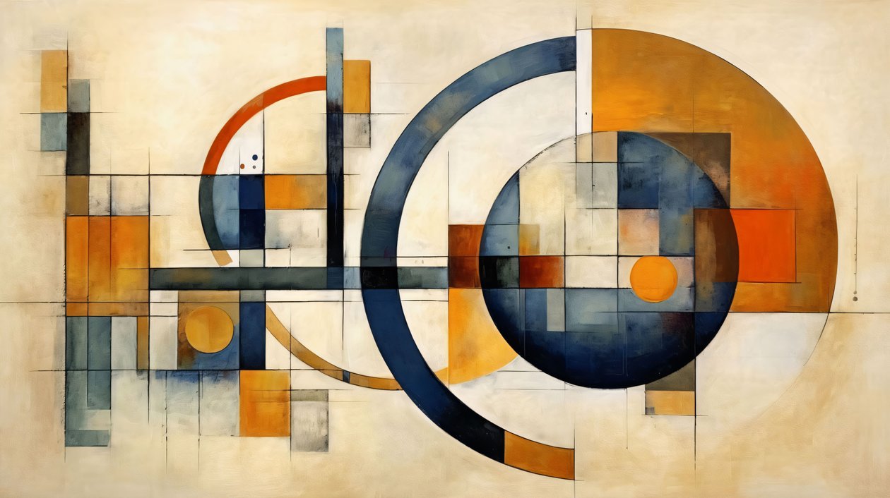 Matemática e Geometria formas de pintura abstrata, impressões de telas personalizadas online de F. Abderrahim