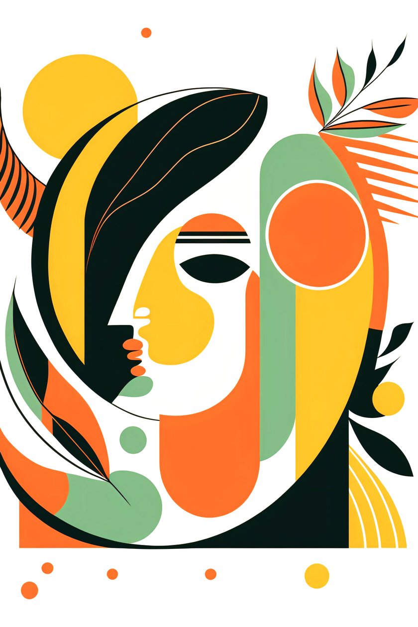 Minimalismo abstrato, linhas e formas Boho, estilo picasso, impressão em tela a pedido de F. Abderrahim