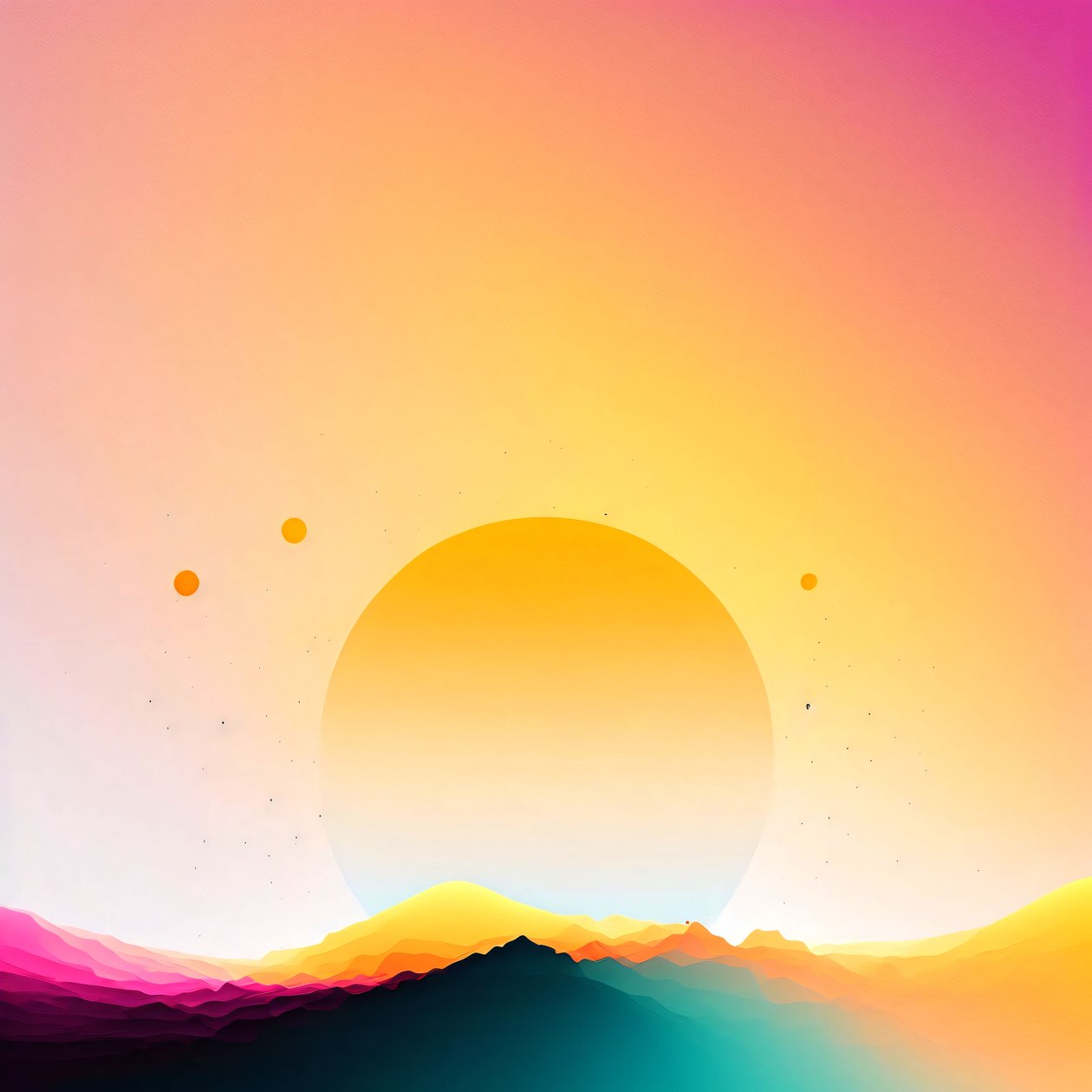 Minimalistischer Sonnenaufgang Galaxiefarben von F. Abderrahim