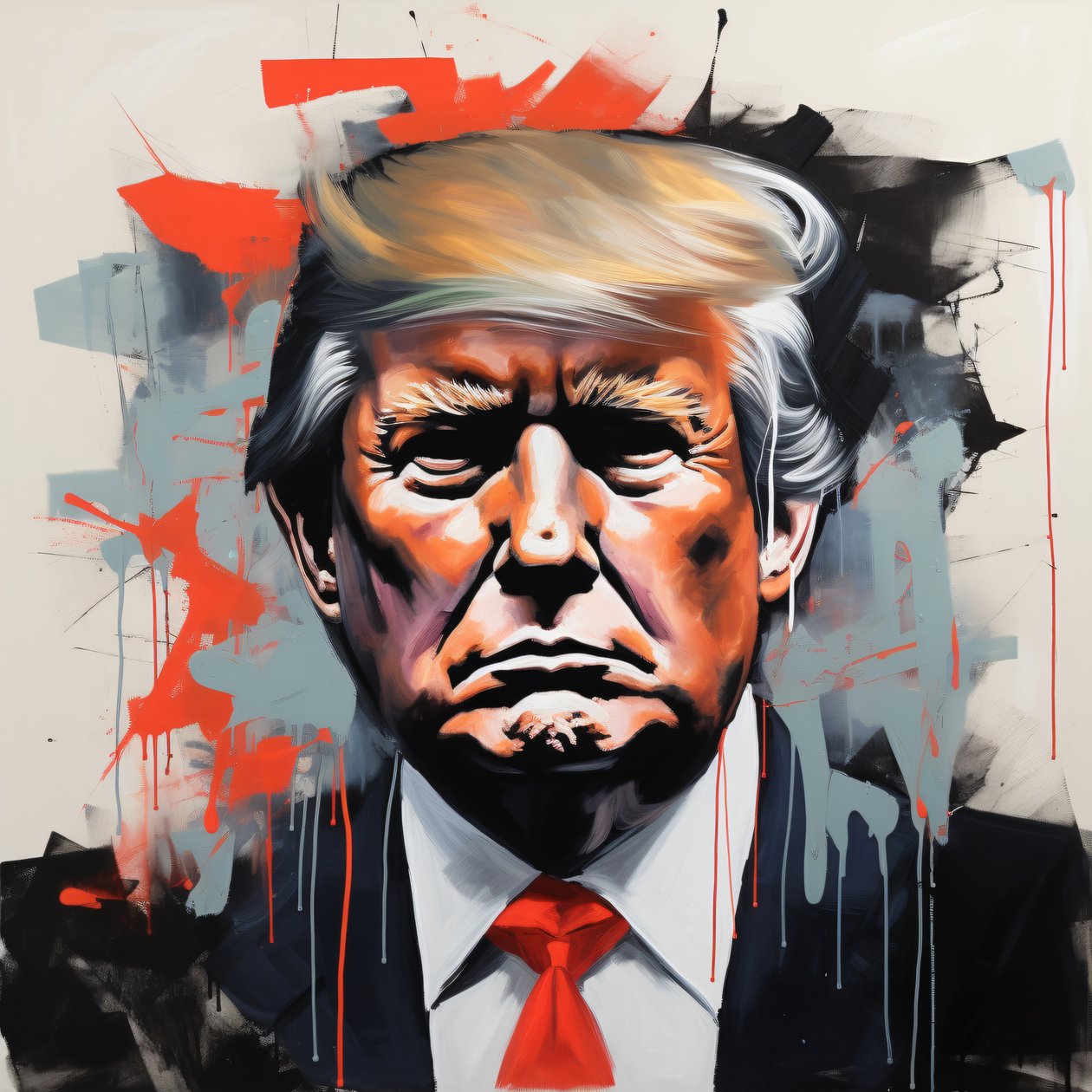 Tela de pintura de Donald Trump, decoração de parede com moldura de F. Abderrahim