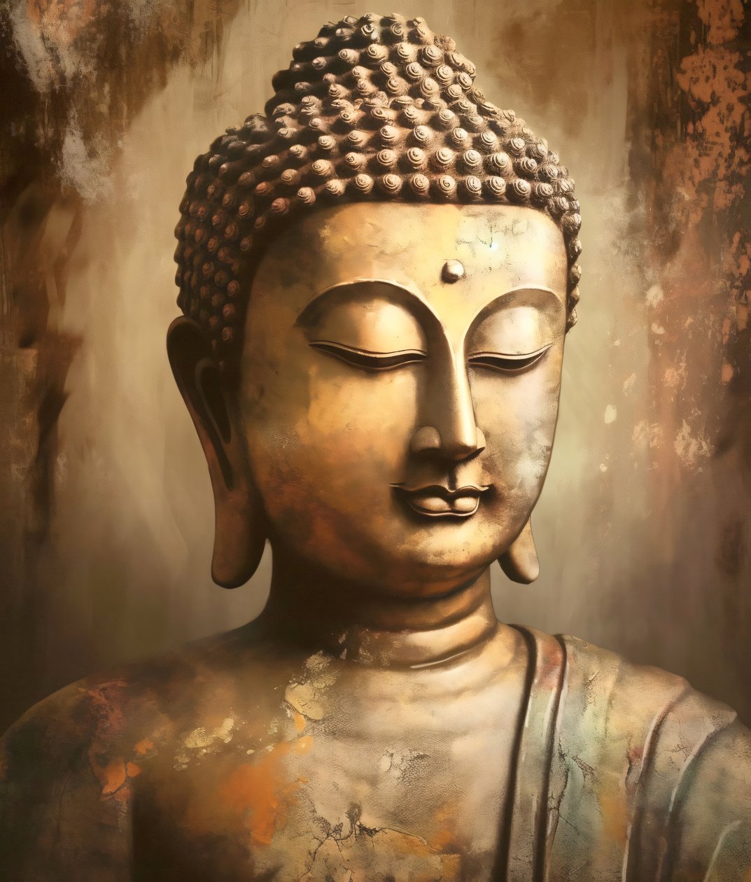 Buda fotorrealista Uma personagem em meditação, impressões de arte em tela de F. Abderrahim