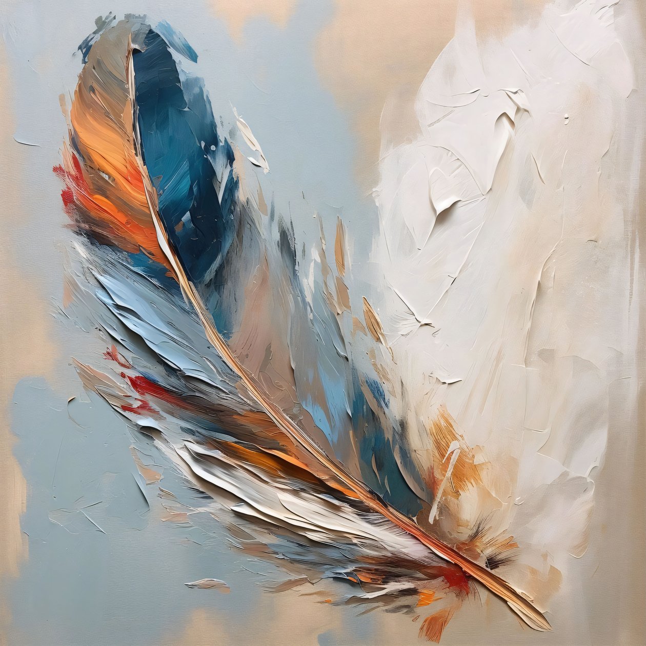 bela paleta de cores Vermelho Azul Pintura a óleo, parede Decoração de casa impressões de F. Abderrahim