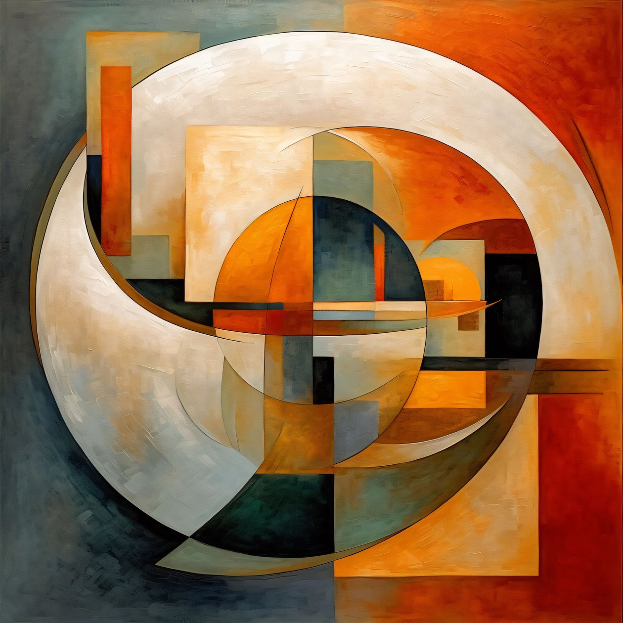 Vermelho Amarelo Azul Círculo, Tela Arte de Parede Moderna Abstrata Decoração de Casa de F. Abderrahim
