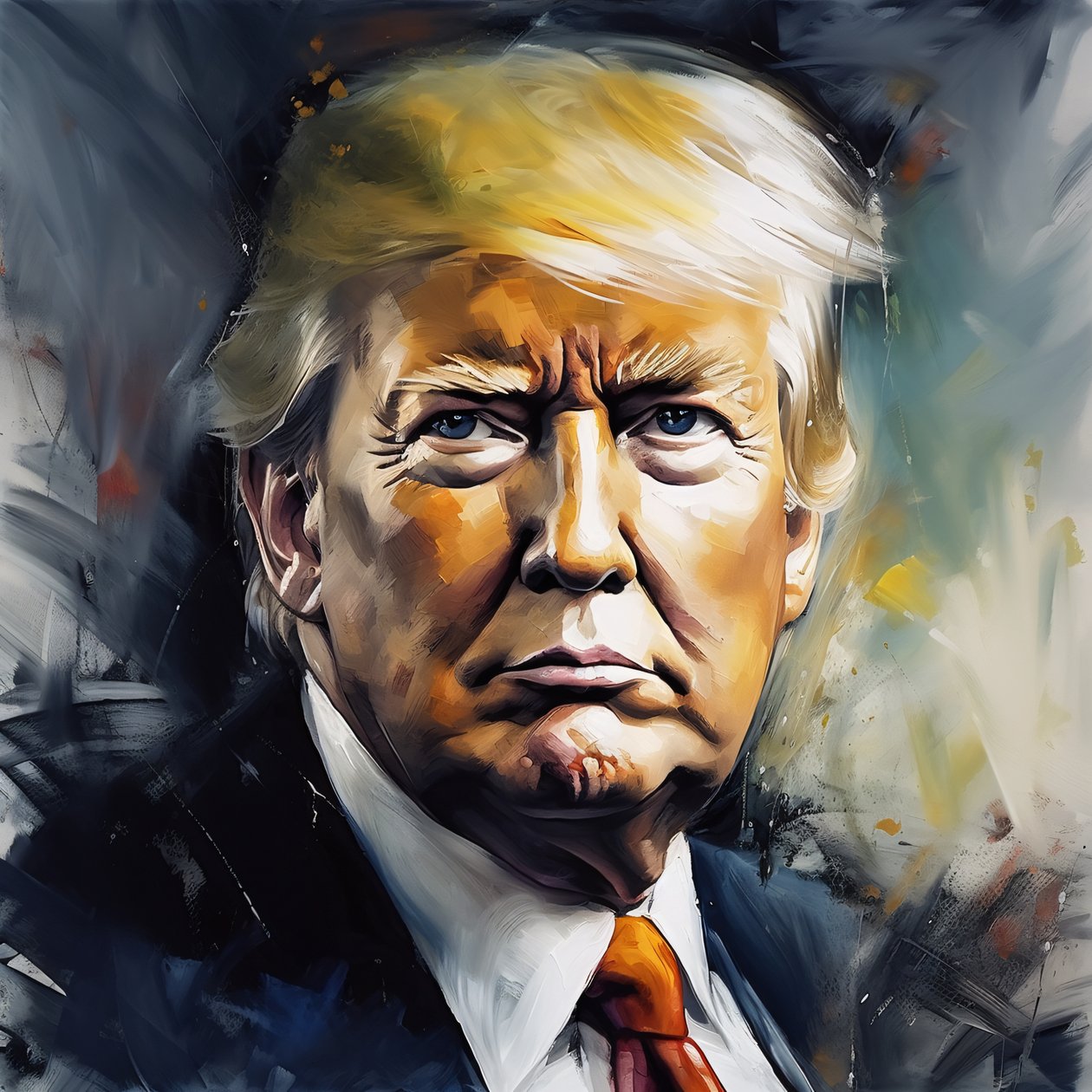 Pintura de Donald Trump, impressões de arte de cartazes grandes, ideias de decoração de parede moderna de F. Abderrahim