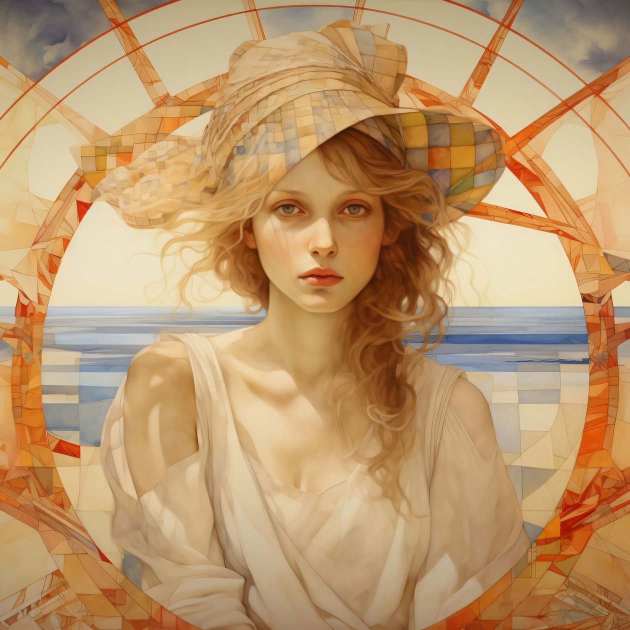 Elegância caprichosa: Alice no Sonho de Mucha, decoração de parede clássica de F. Abderrahim