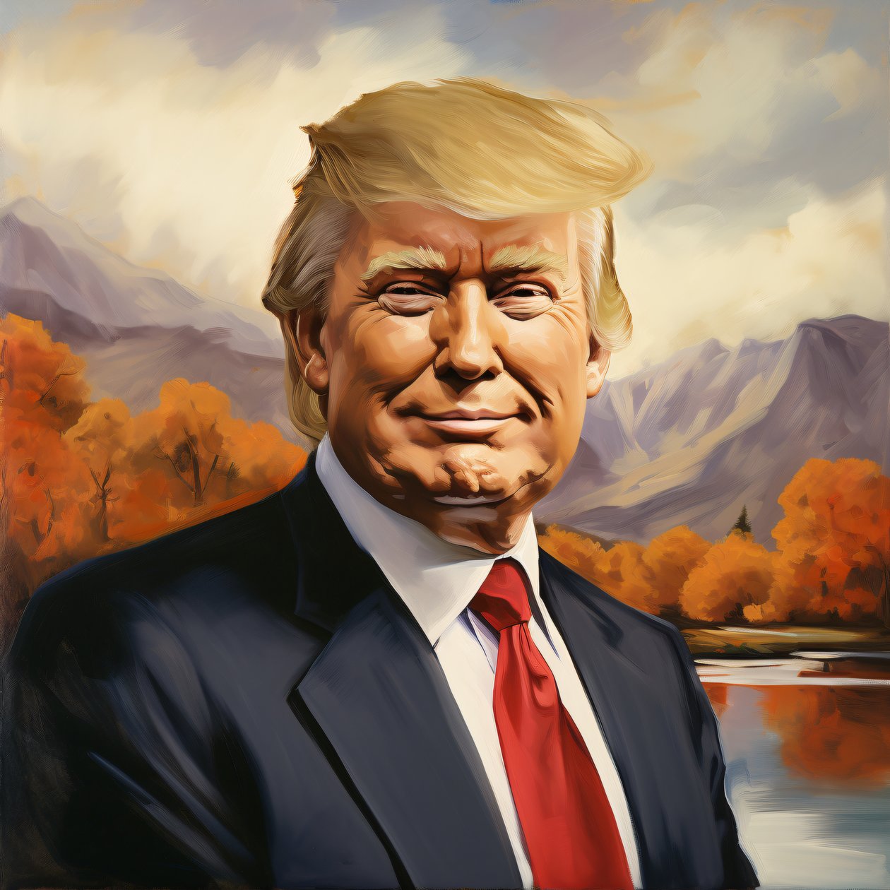 Pintura de Donald Trump, Retratos do presidente, decoração de parede e impressões em tela de F. Abderrahim