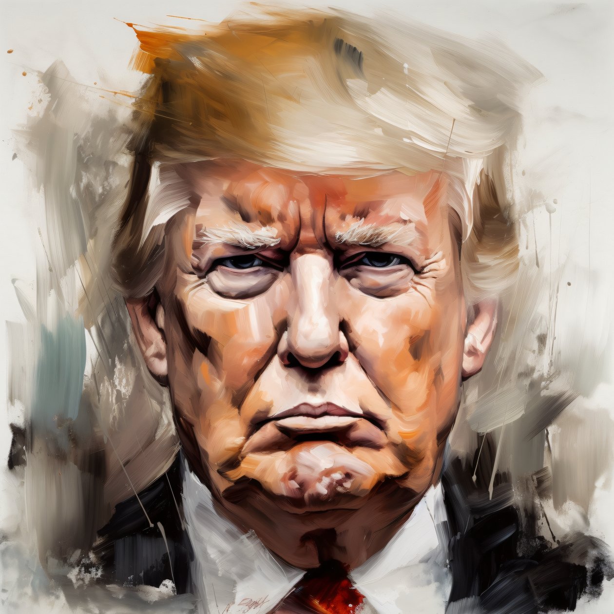 Retrato de Donald Trump para venda, Decoração de parede com moldura de F. Abderrahim