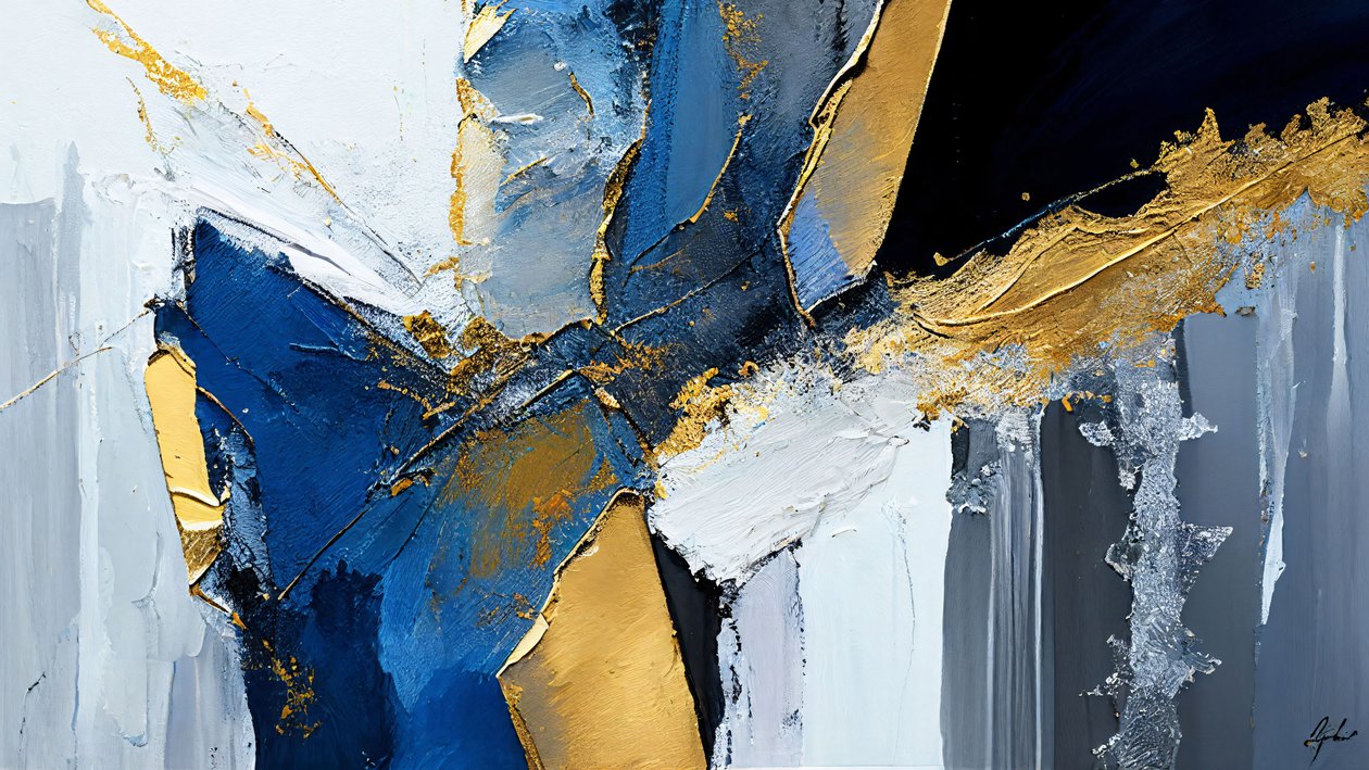 Pintura texturada camadas de pinceladas grossas, Arte digital para impressão de F. Abderrahim