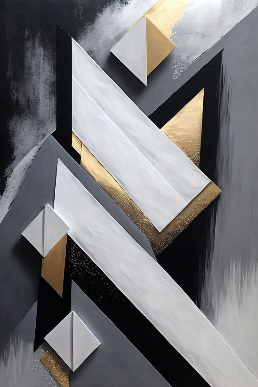 Tela vertical, Pintura a óleo abstrata Decoração moderna de parede Impressões de F. Abderrahim