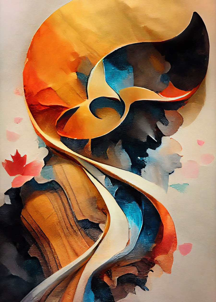 Violino, tambor, trompete, piano Pintura a óleo rudimentar abstrata mínimaViolino, tambor, trompete, piano Pintura a óleo rudimentar abstrata mínima de F. Abderrahim