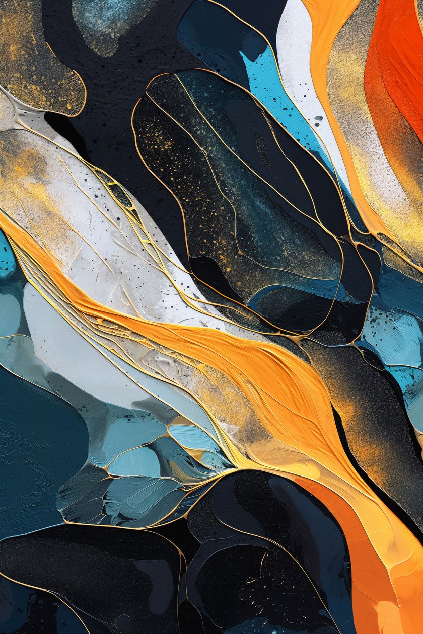 Fotografia Premium Aguarela líquida azul abstrata, decoração de parede para sala de estar de F. Abderrahim