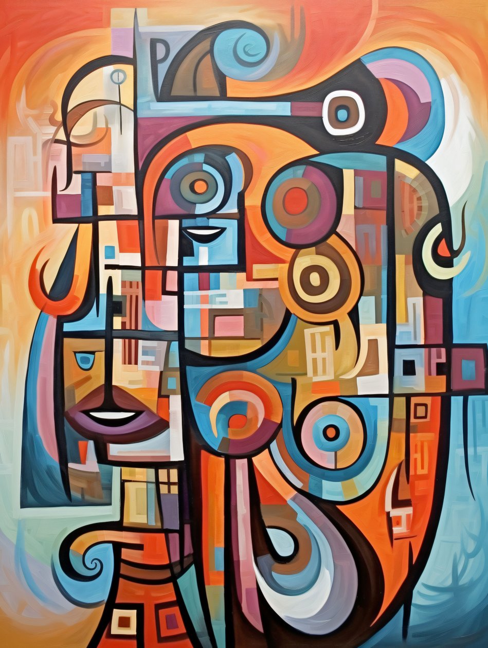 Graffiti cubista bonito, ideias de decoração de parede modernas de F. Abderrahim