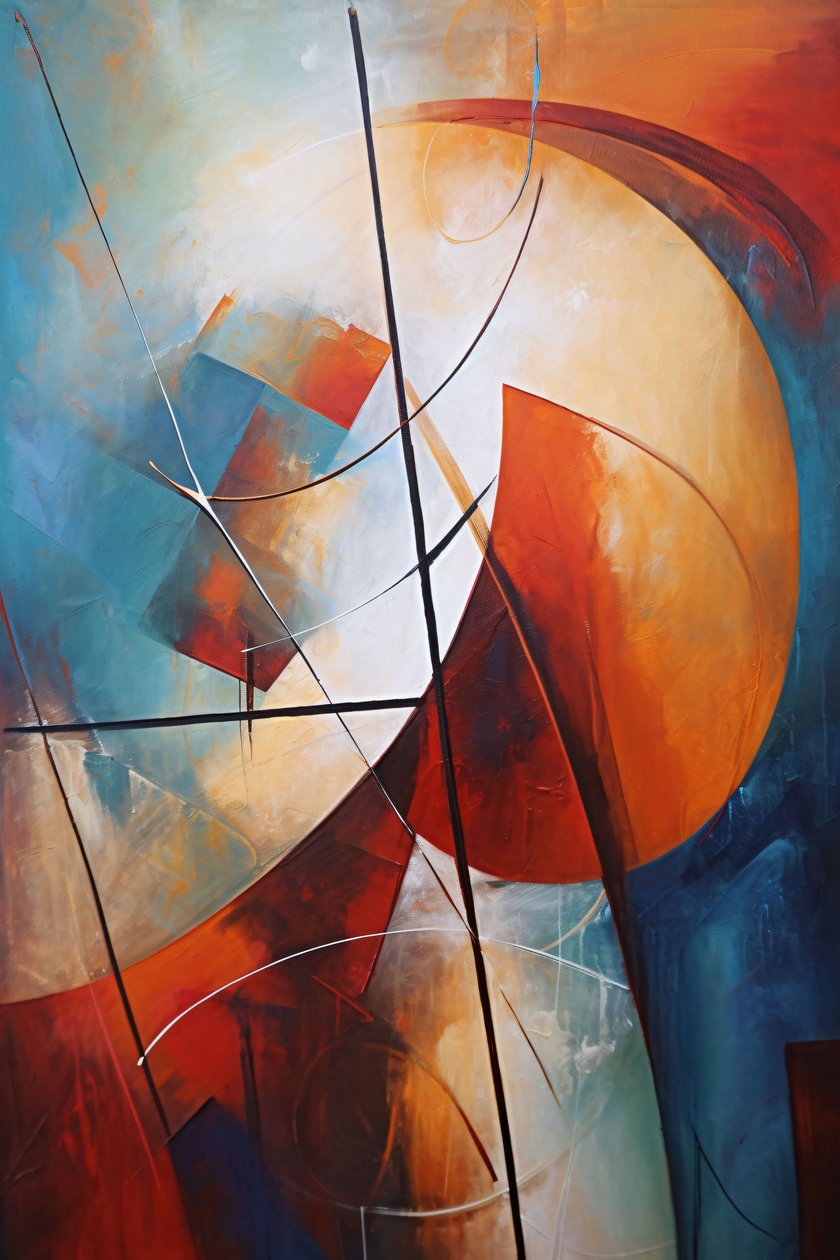 Formas e linhas Arte abstrata, tela e moldura de parede impressão a pedido de F. Abderrahim