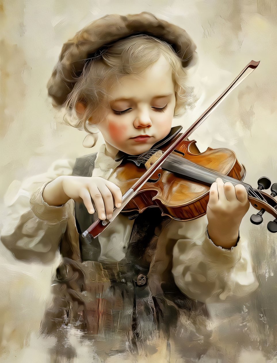 rapariga a tocar violino, qualidade de impressões de cartazes, arte de parede de F. Abderrahim