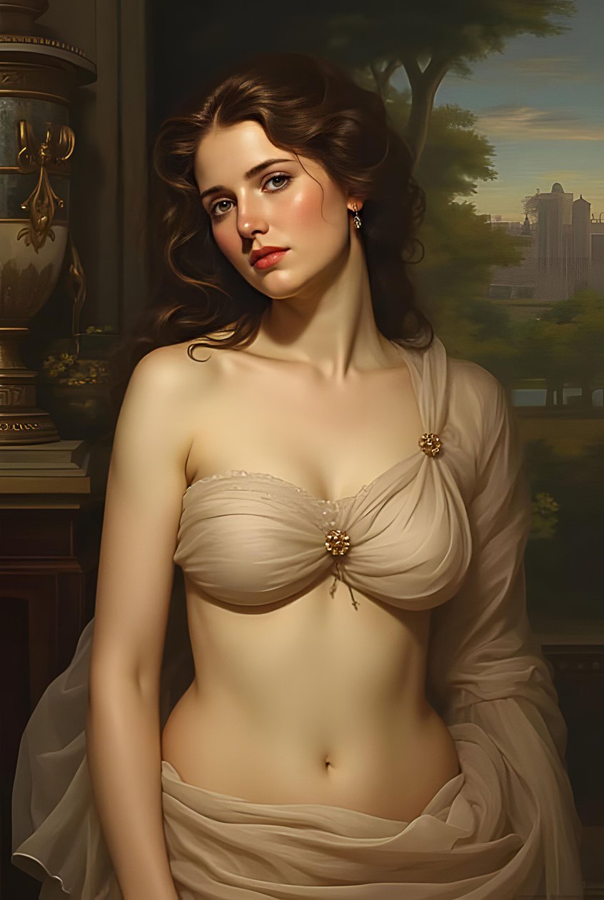 Mulher de corpo inteiro de perfil bonito apaixonada, Fantasia, pintura surrealista, impressões de decoração de parede de F. Abderrahim
