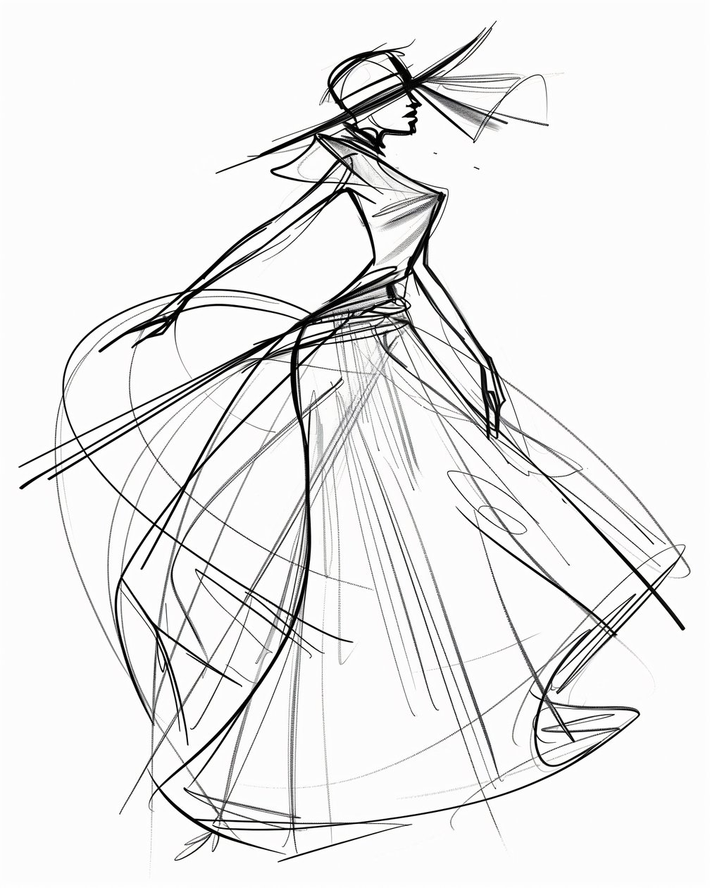 Esboço de linha única minimalista de design de moda AAPI, arte de parede | impressão a pedido de F. Abderrahim