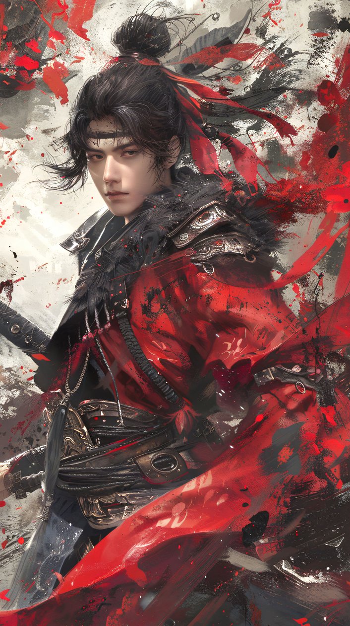 samurai em estilo selvagem de graffiti, decoração de parede para quarto | impressão a pedido de F. Abderrahim