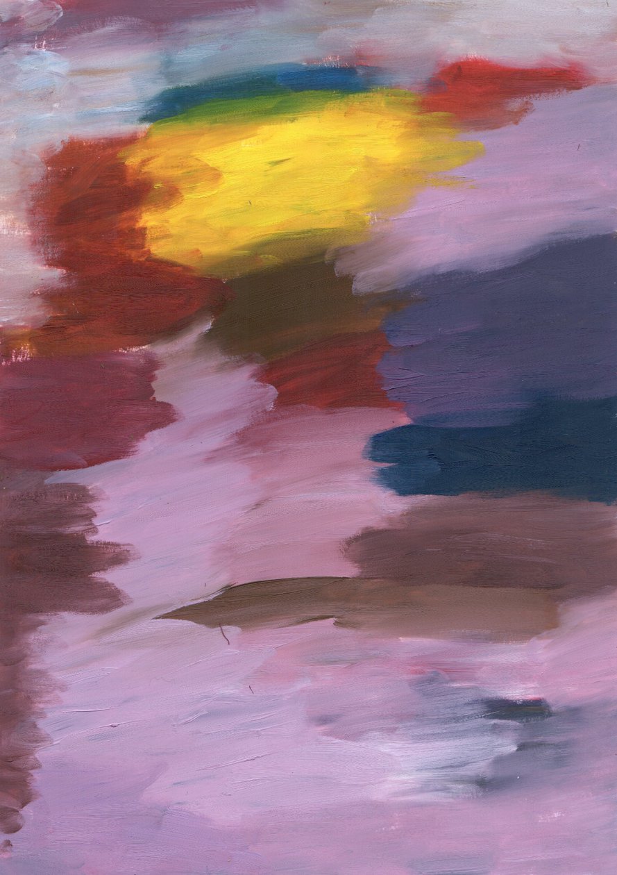 Uma fusão expressiva das três cores primárias — azul, vermelho e amarelo — dançando em harmonia de Albert Mansour