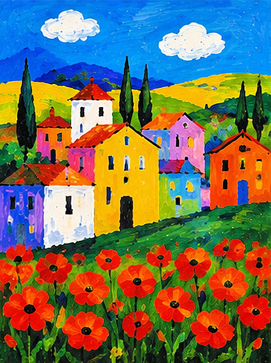 Flores de papoila na Terra das Cores de Nomi Morina