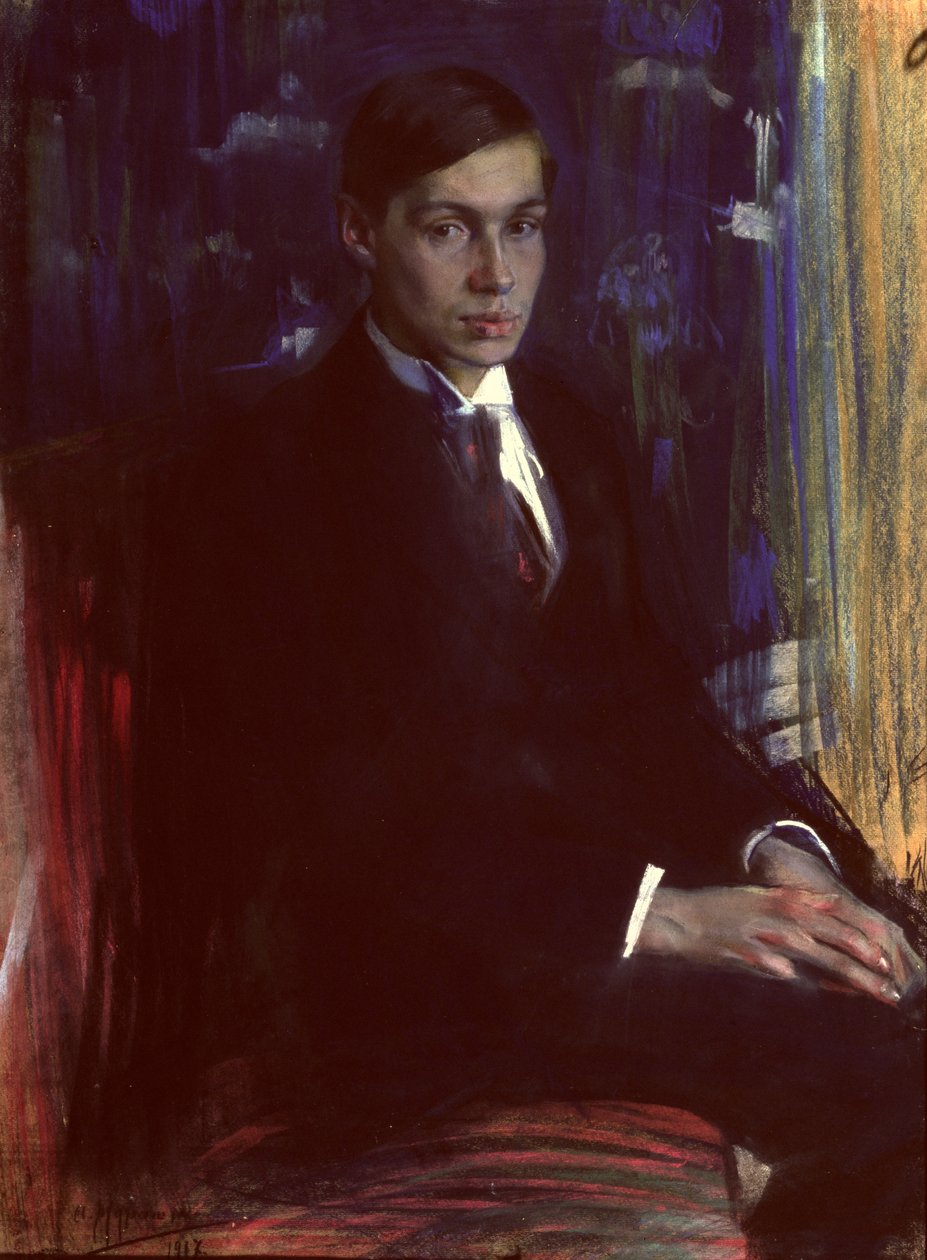 Retrato de Boris Pasternak (1890-1960), 1917 (pastel sobre papel) de A. A. Murashko