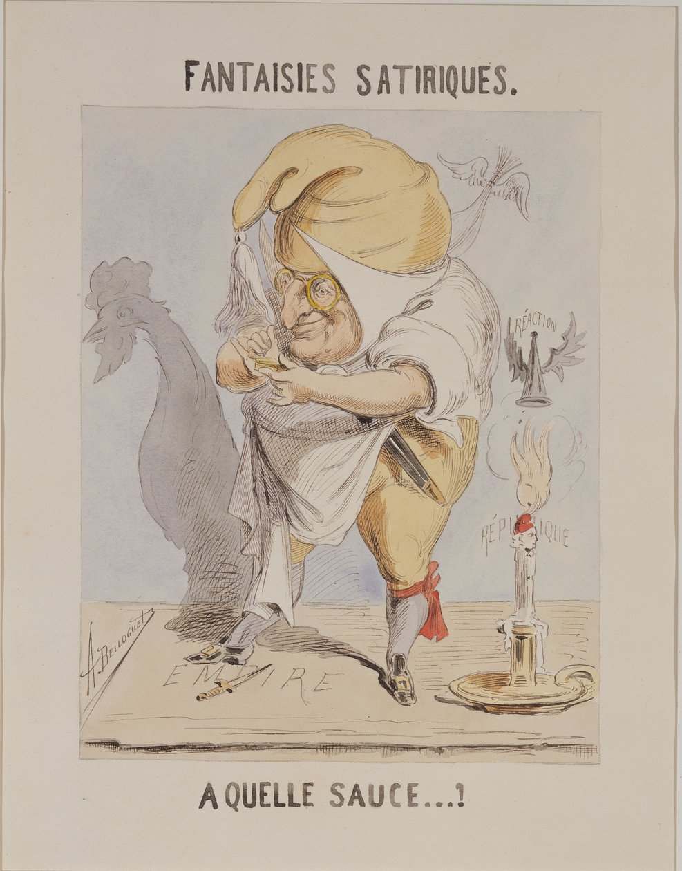 Fantasias Satiricas, caricatura de Adolphe Thiers (1797-1877) de A. Belloguet
