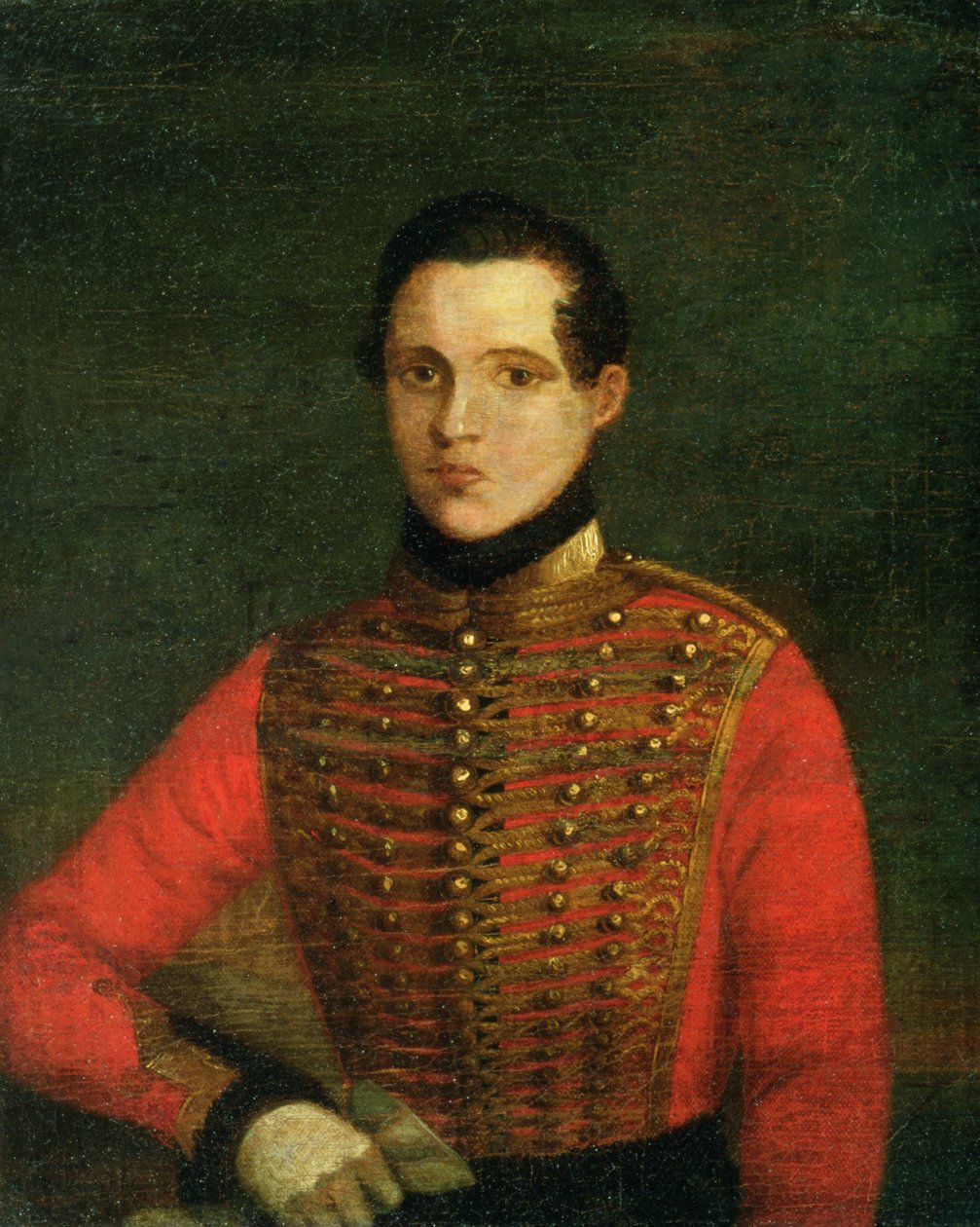 Retrato do poeta Michail Lermontov, década de 1830 de A. Chelyshev