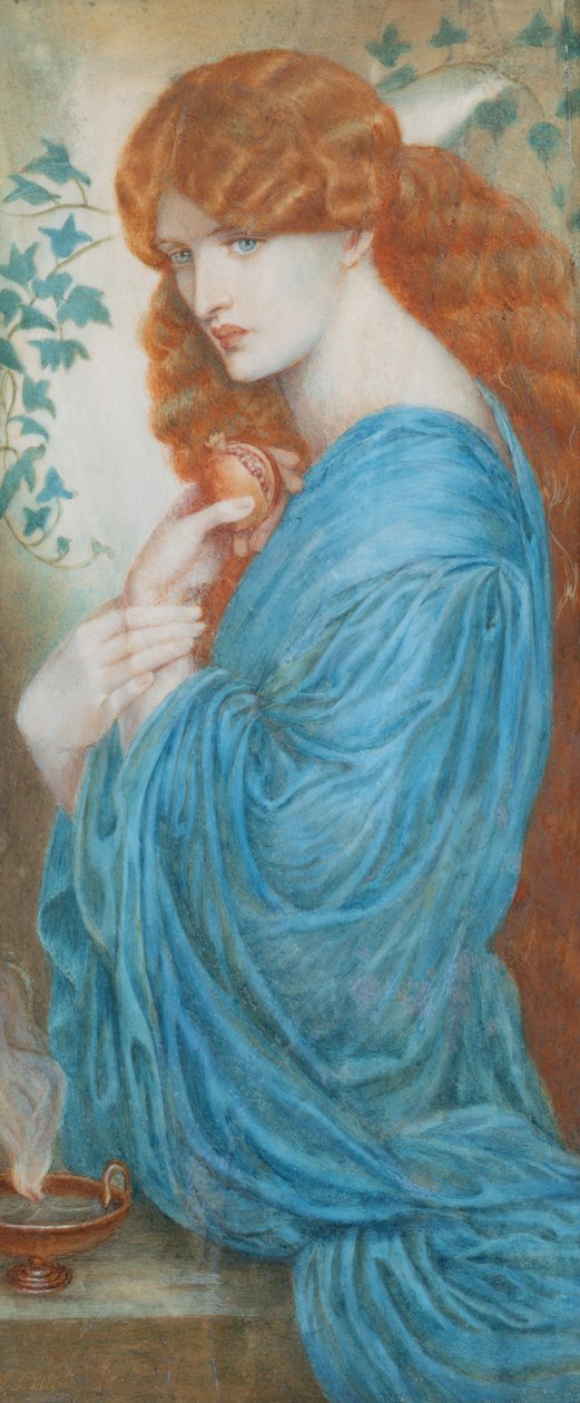 Proserpina depois de Gabriel Dante Rossetti, c.1890 (wc em ivorine) de A. Corsi Lalli