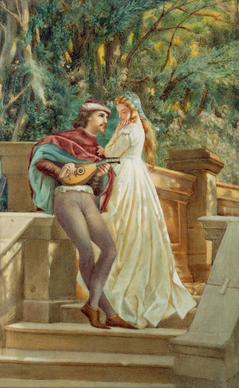 A Serenata, 1901 (wc em ivorine) de A. Corsi Lalli