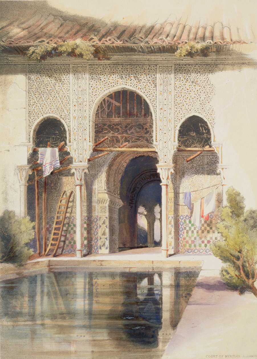 O Tribunal de Myrtles, Alhambra, meados do século XIX de A. Margaretta Burr