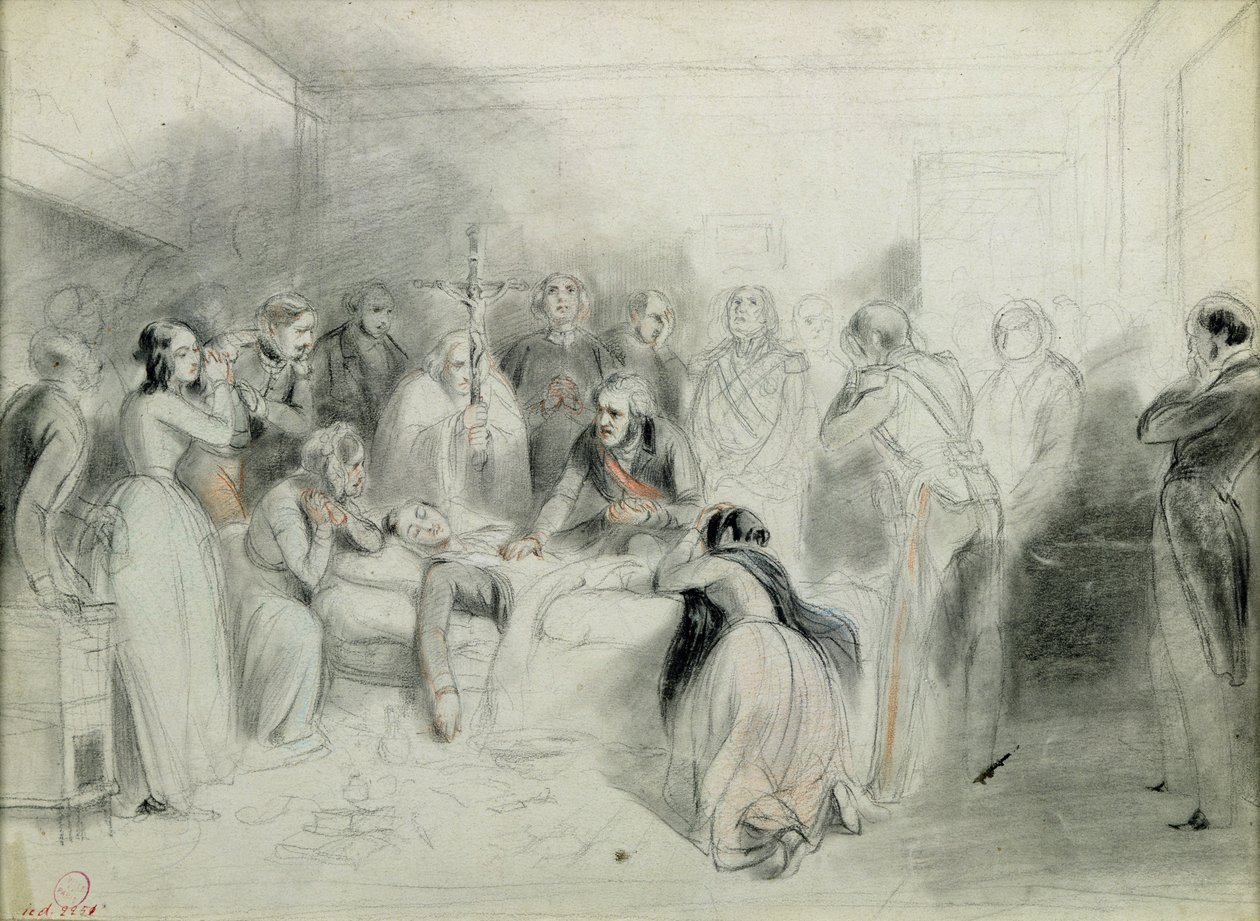 Os momentos finais do duque de Orleans após o acidente em Neuilly, 13 de julho de 1842 de A Provost