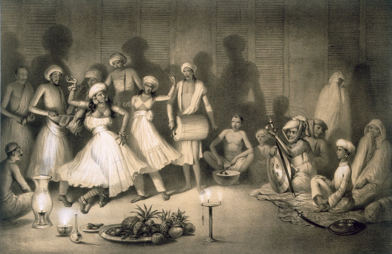 Dance of Nautch Girls, de &39;Voyages in India&39;, pub. por Smith, Elder und Co., 1858 de A. Soltykoff
