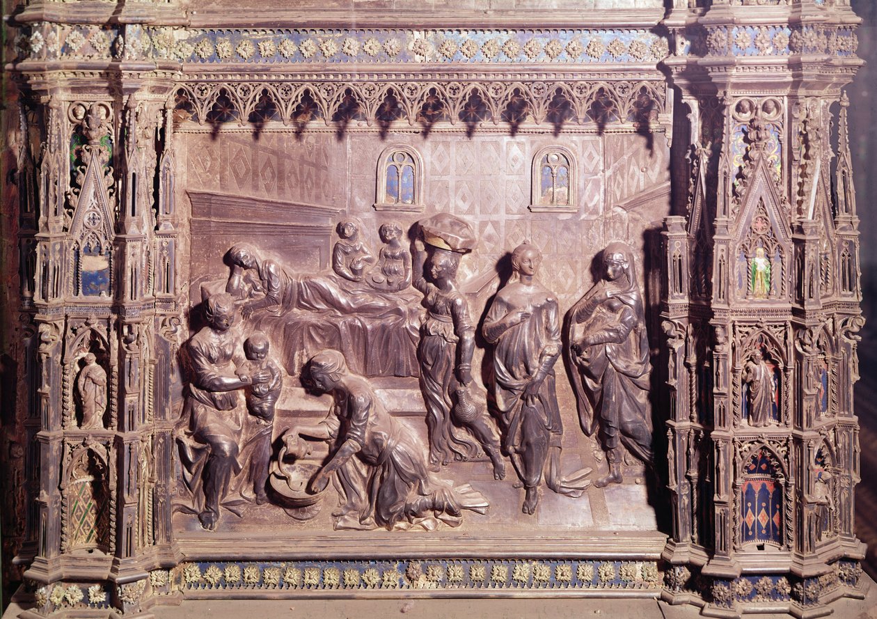 Altar frontal representando o nascimento de São João Batista (prata) de A. del and Pollaiolo, A. del Verrocchio