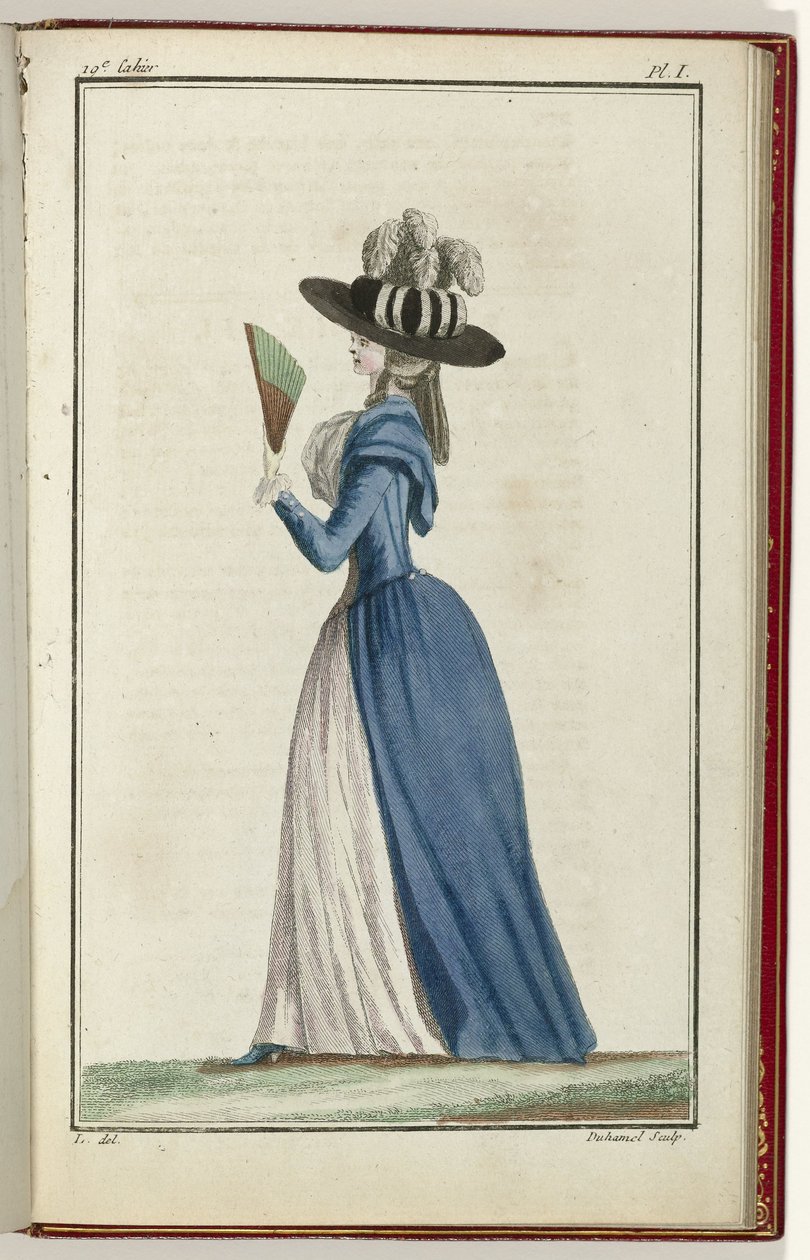 Cabinet des Modes ou Les Modes Nouvelles, 15 de Agosto de 1786, pl. I de A.B. Duhamel