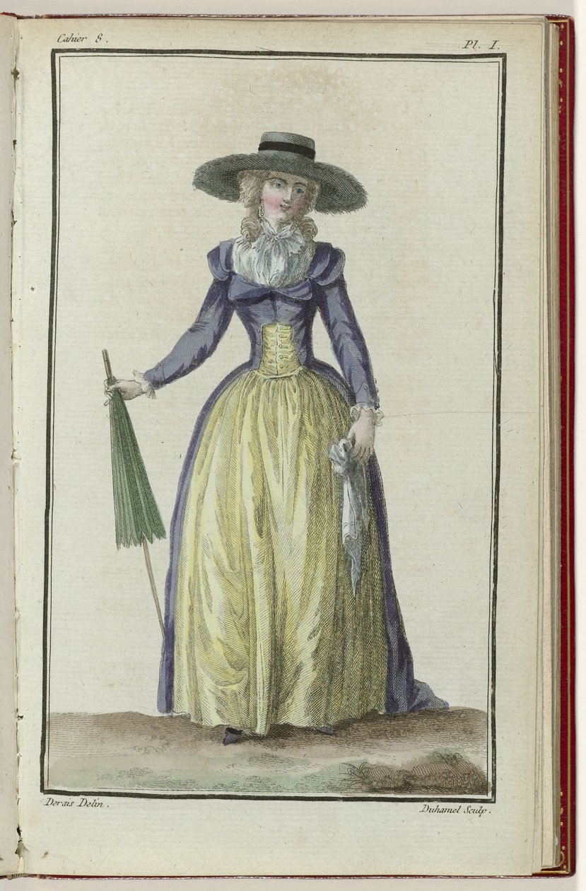 Cabinet des Modes ou Les Modes Nouvelles, 1 de Março de 1786, 8º livrinho, placa I de A.B. Duhamel