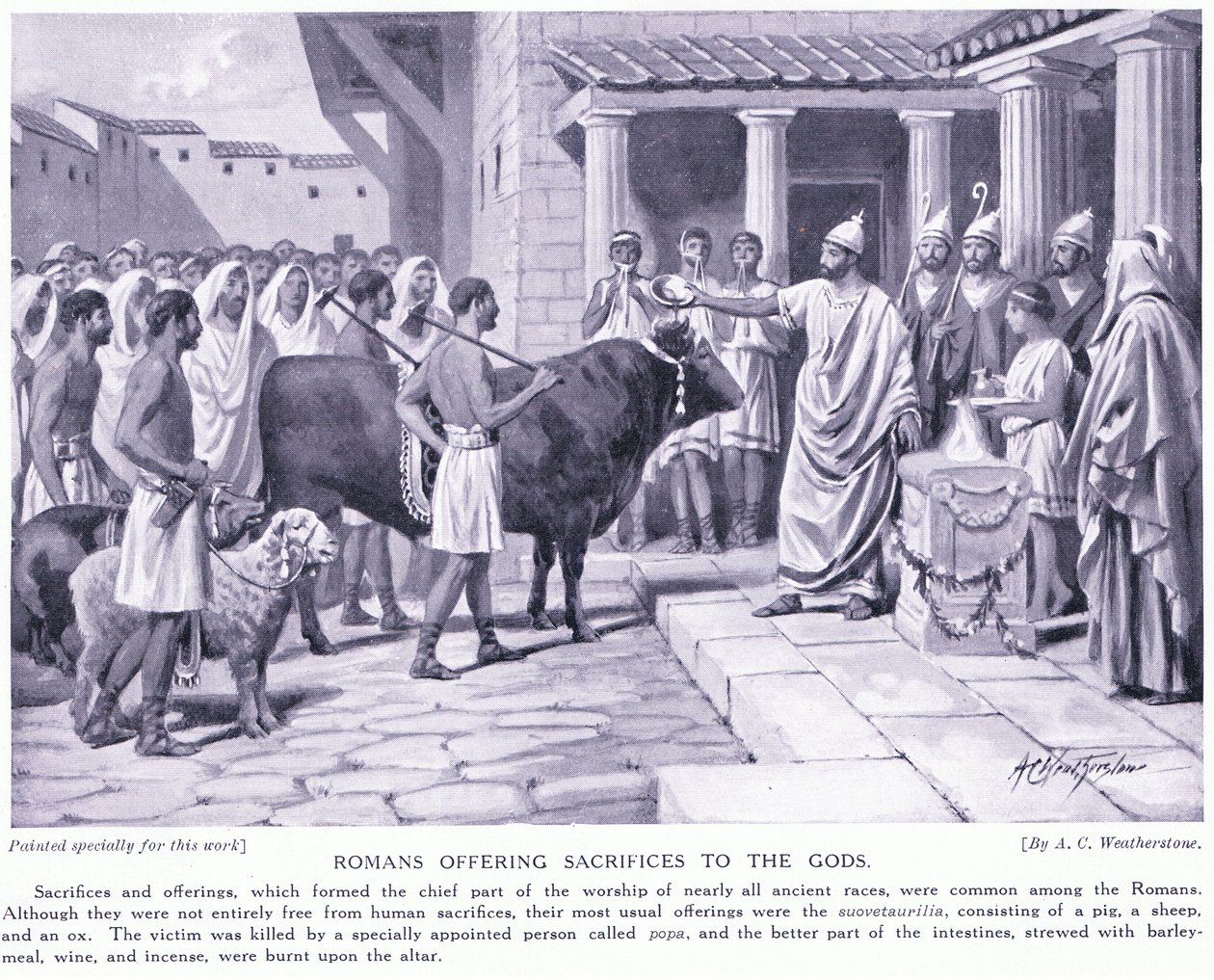 Romanos oferecendo sacrifícios aos deuses de A.C. Weatherstone