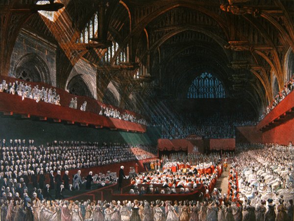 Julgamento de Lord Melville no Westminster Hall em abril de 1806 de A.C. and Nattes J.C. (after) Pugin