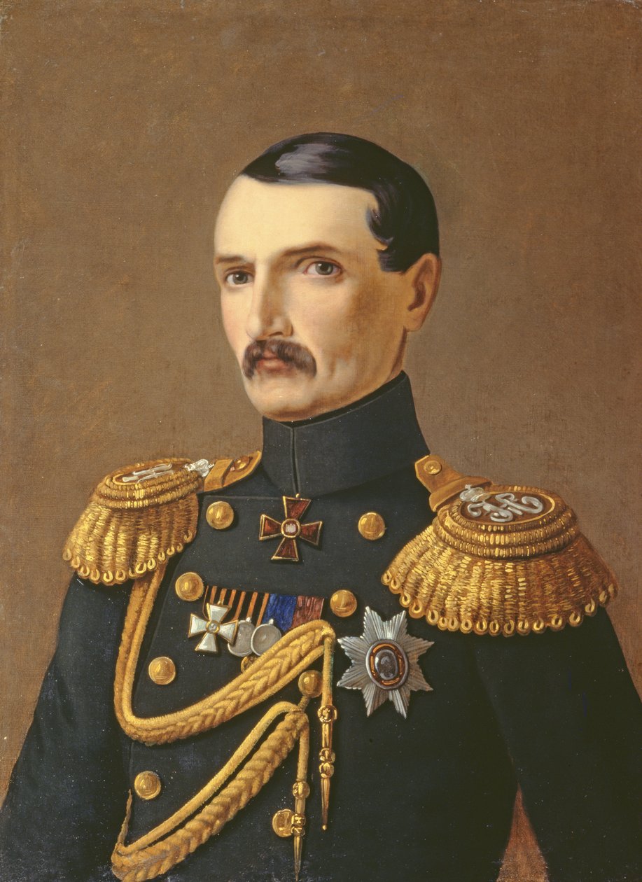 Retrato do almirante VA Kornilov (1806-1854), herói da Crimeia de A.F. Permyakov