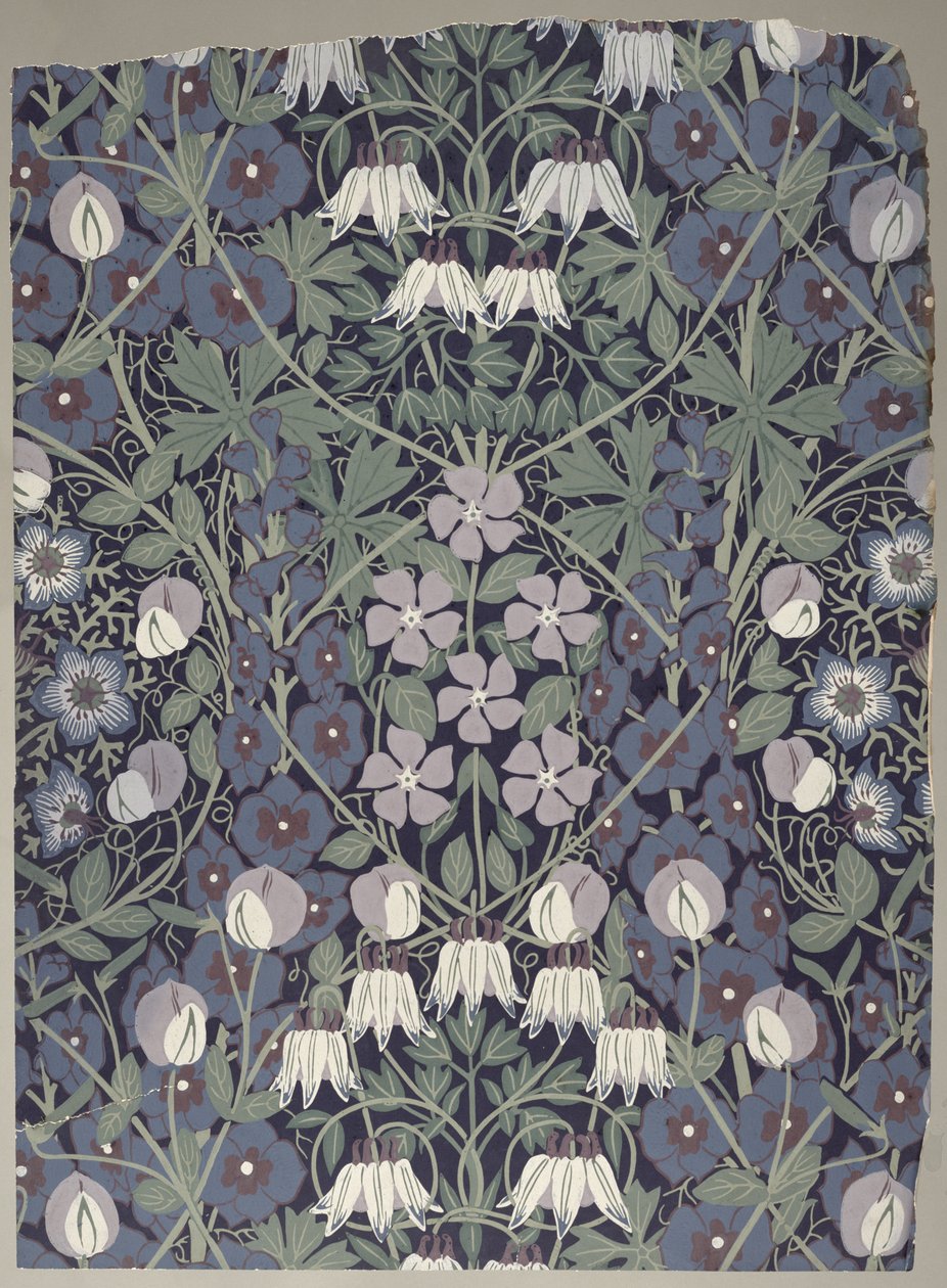Columbine, feita por Jeffrey & Co., London (wallpaper) de A.F. Vigers