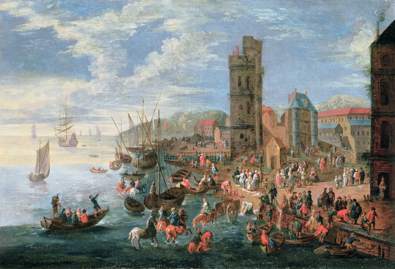 Uma cena do porto de A.F. and Bouts, P. Boudewyns