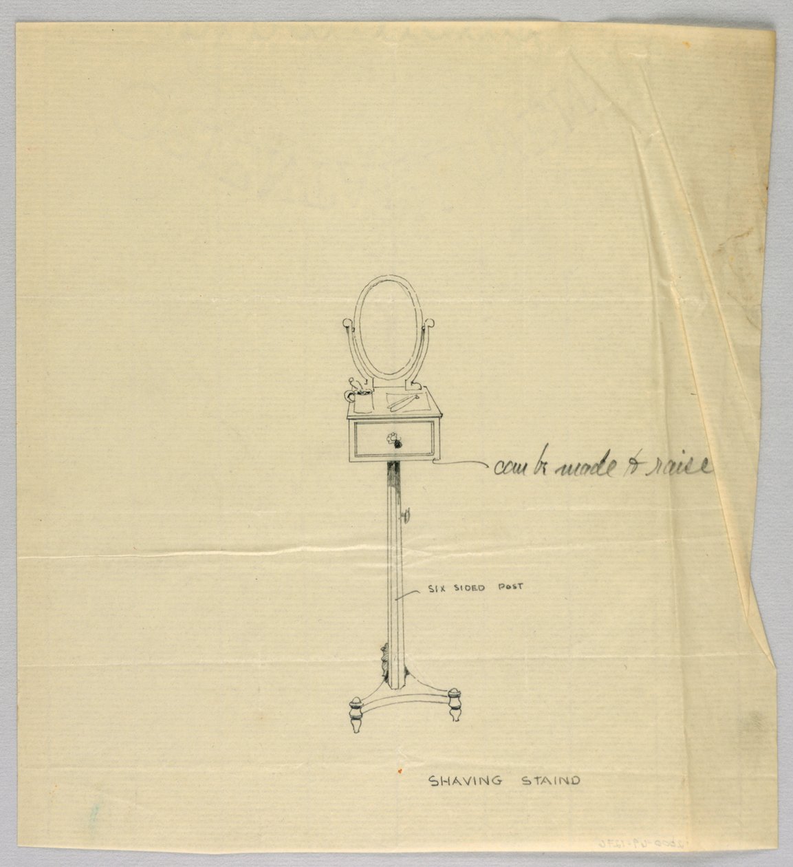 Design para Suporte de Barbear com Espelho Oval de A.N. Davenport Co.