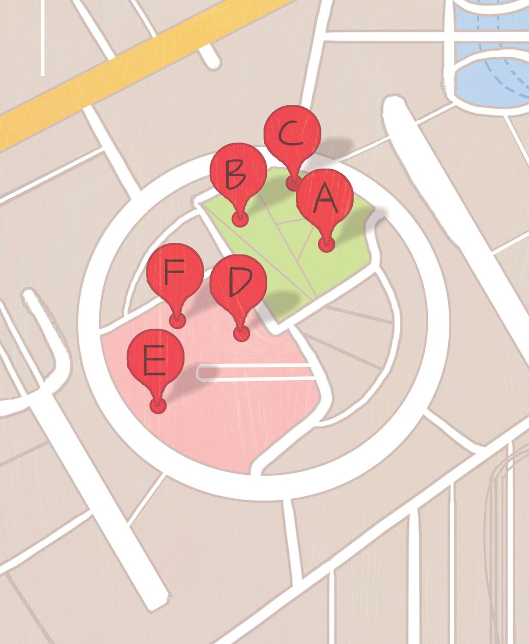 Mapa do restaurante, 2014 de A.Richard Allen