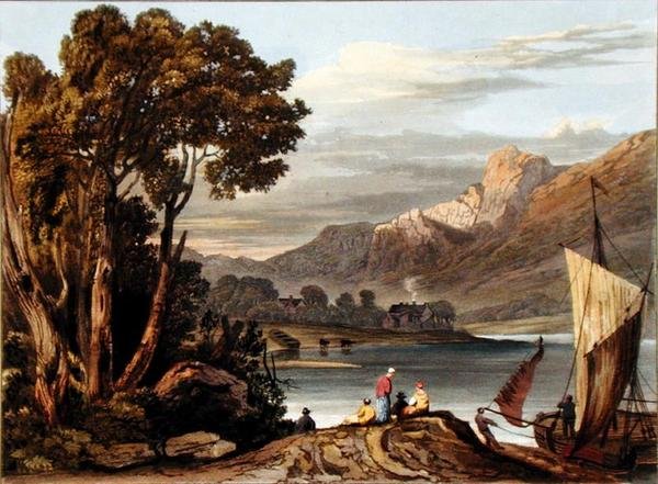 O novo açude. Olhando para o rio, placa 11 da descrição do rio Wye, gravada por Theodore Henry Fielding (1781-1851), 1818 (aquatinta colorido à mão) de A.V. Copley after Fielding