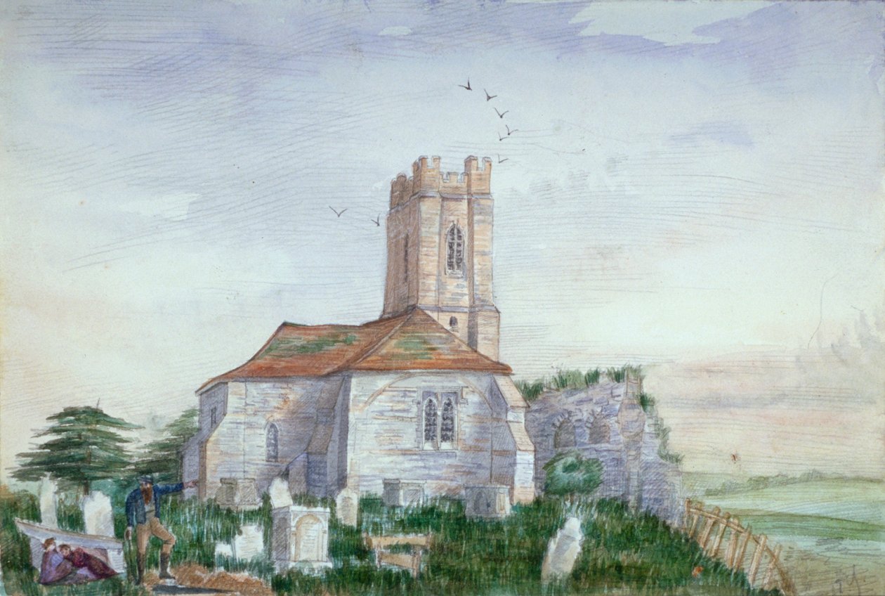 Igreja de São Nicolau, Plumstead, Kent, c1800 de AY
