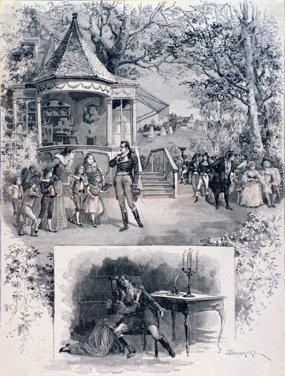Cena da ópera Werther, após a representação no teatro lírico internacional de Milão de A. (after) Bonamore